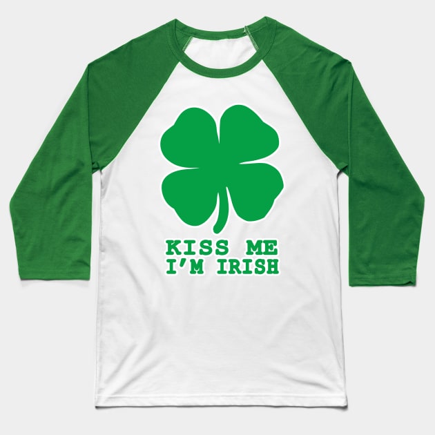 Kiss Me I'm Irish Shamrock St Patricks Day Gift Baseball T-Shirt by JohnnyxPrint